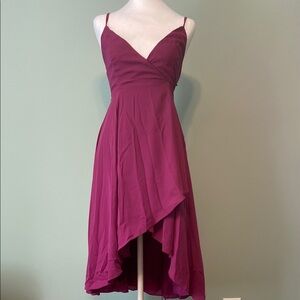 Fame and Partners Pink High-Low Sundress with Sweetheart Neckline